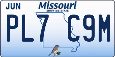MO license plate PL7C9M