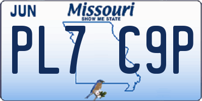 MO license plate PL7C9P