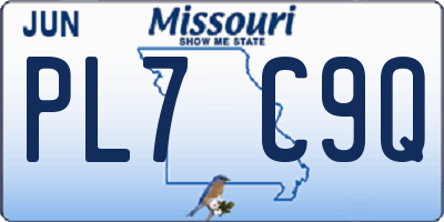 MO license plate PL7C9Q