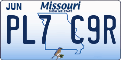MO license plate PL7C9R