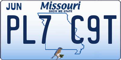 MO license plate PL7C9T