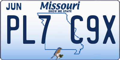 MO license plate PL7C9X