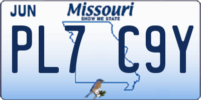 MO license plate PL7C9Y