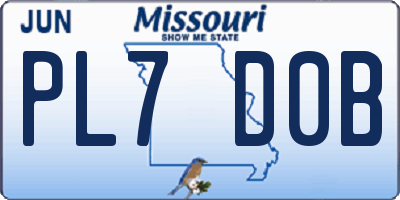 MO license plate PL7D0B