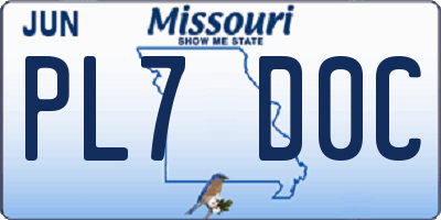 MO license plate PL7D0C