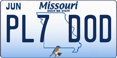 MO license plate PL7D0D
