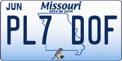 MO license plate PL7D0F
