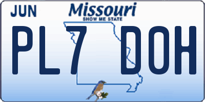 MO license plate PL7D0H