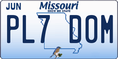MO license plate PL7D0M