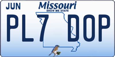 MO license plate PL7D0P