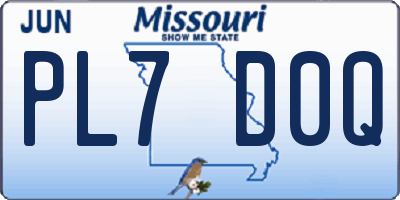 MO license plate PL7D0Q