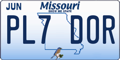 MO license plate PL7D0R