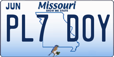 MO license plate PL7D0Y