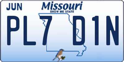 MO license plate PL7D1N