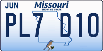 MO license plate PL7D1O