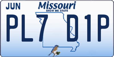 MO license plate PL7D1P