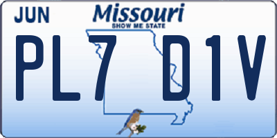 MO license plate PL7D1V