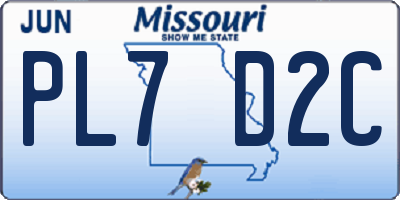 MO license plate PL7D2C
