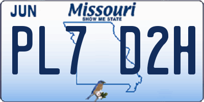 MO license plate PL7D2H