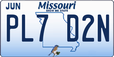 MO license plate PL7D2N