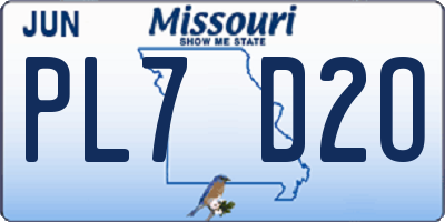 MO license plate PL7D2O