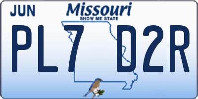 MO license plate PL7D2R
