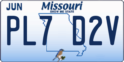 MO license plate PL7D2V