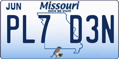 MO license plate PL7D3N