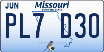 MO license plate PL7D3O