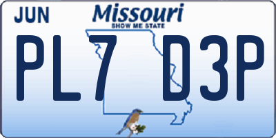 MO license plate PL7D3P