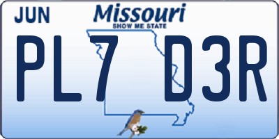 MO license plate PL7D3R