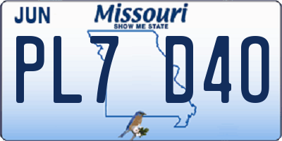 MO license plate PL7D4O