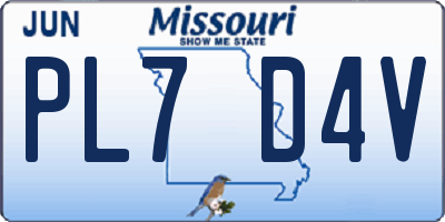 MO license plate PL7D4V