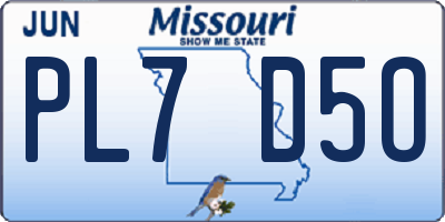 MO license plate PL7D5O