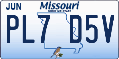 MO license plate PL7D5V