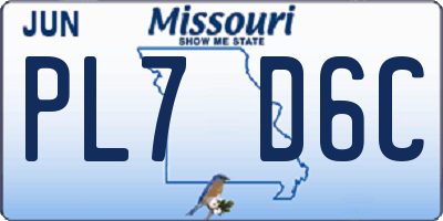 MO license plate PL7D6C
