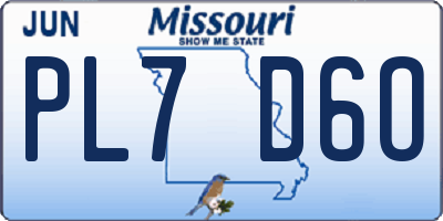 MO license plate PL7D6O