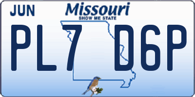 MO license plate PL7D6P