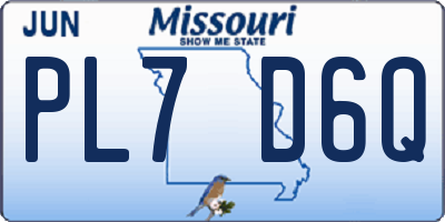 MO license plate PL7D6Q