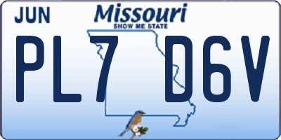 MO license plate PL7D6V