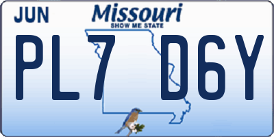 MO license plate PL7D6Y