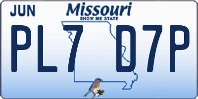 MO license plate PL7D7P