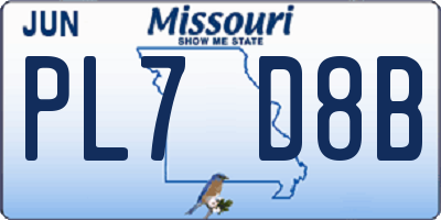 MO license plate PL7D8B