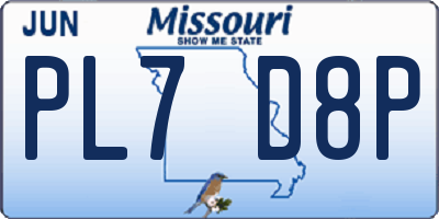MO license plate PL7D8P