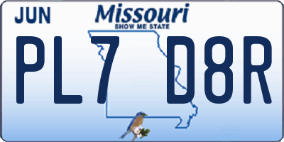 MO license plate PL7D8R