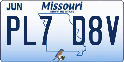 MO license plate PL7D8V
