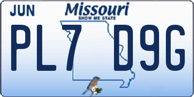 MO license plate PL7D9G
