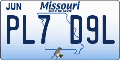 MO license plate PL7D9L