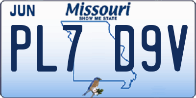 MO license plate PL7D9V