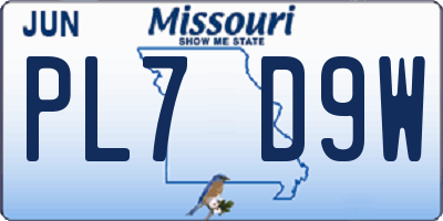 MO license plate PL7D9W